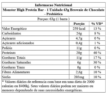 Monster High Protein Bar - 63g - Probiótica - Imagem 2